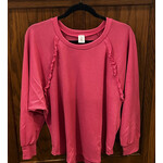 Sew in Love Sew In Love Ruffle Detail Long Sleeve Top Fuchsia
