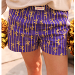 Jess Lea Jess Lea Bows and Goals Boxer Shorts Purple/Yellow