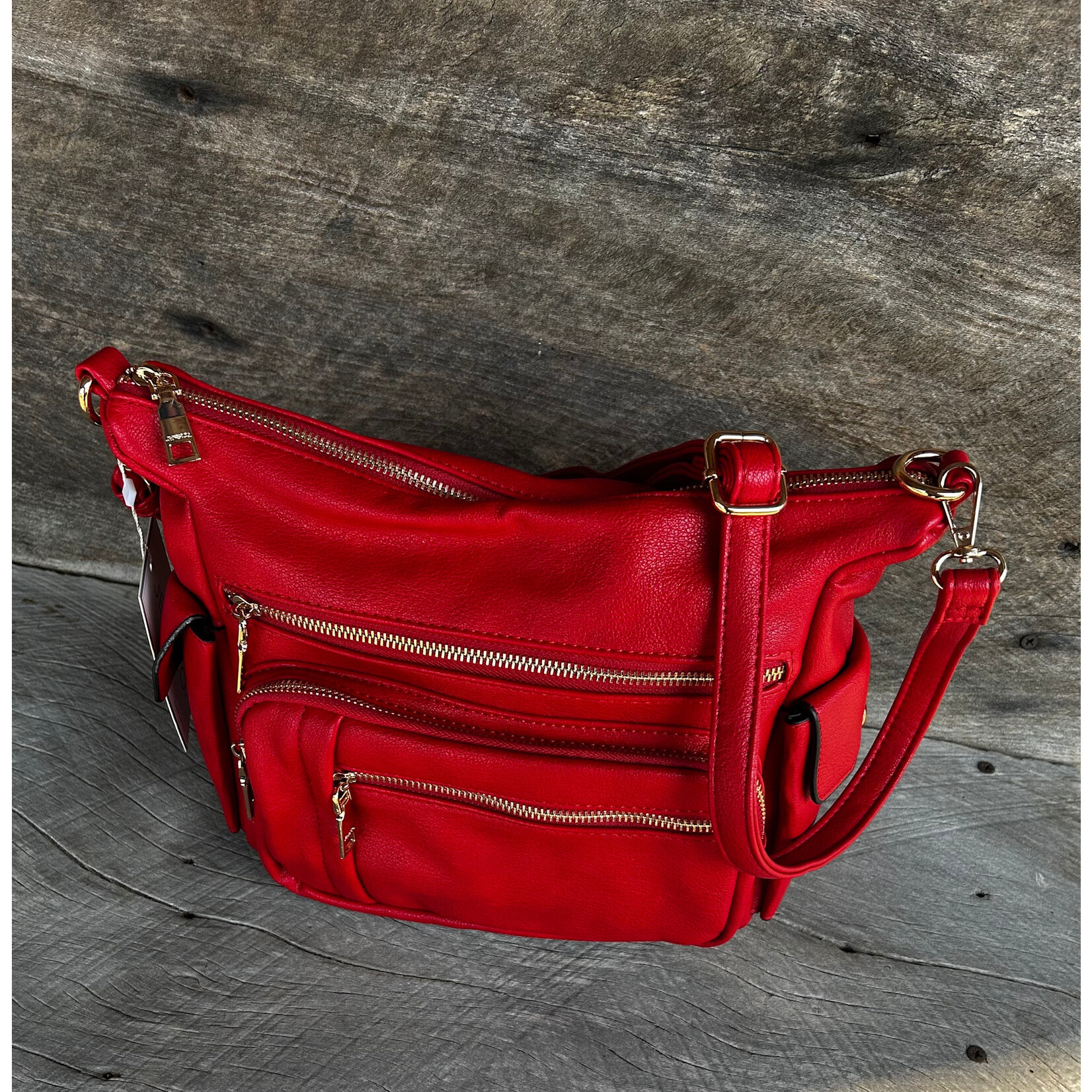 Jen & Co Jen & Co Nicole Multi Zip Crossbody Red M2677