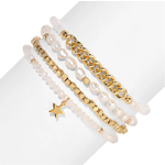 My Fun Colors My Fun Colors Baroque Pearls and Ice White Crystal Bracelet Set
