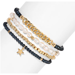 My Fun Colors My Fun Colors Baroque Pearls and Indigo Crystal Bracelet Set