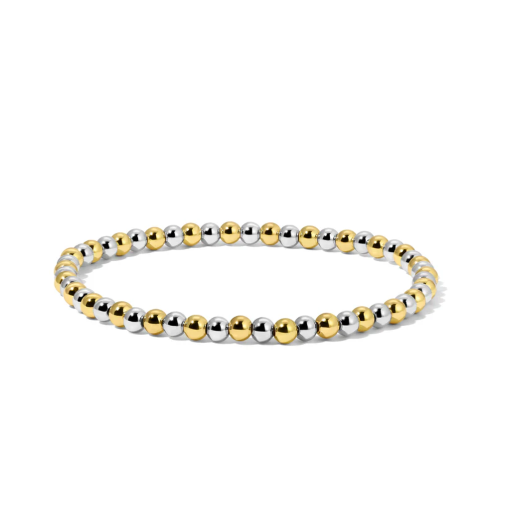 My Fun Colors My Fun Colors Fashion Fortunes 4mm Silver & Gold Round Bead Bracelet Small
