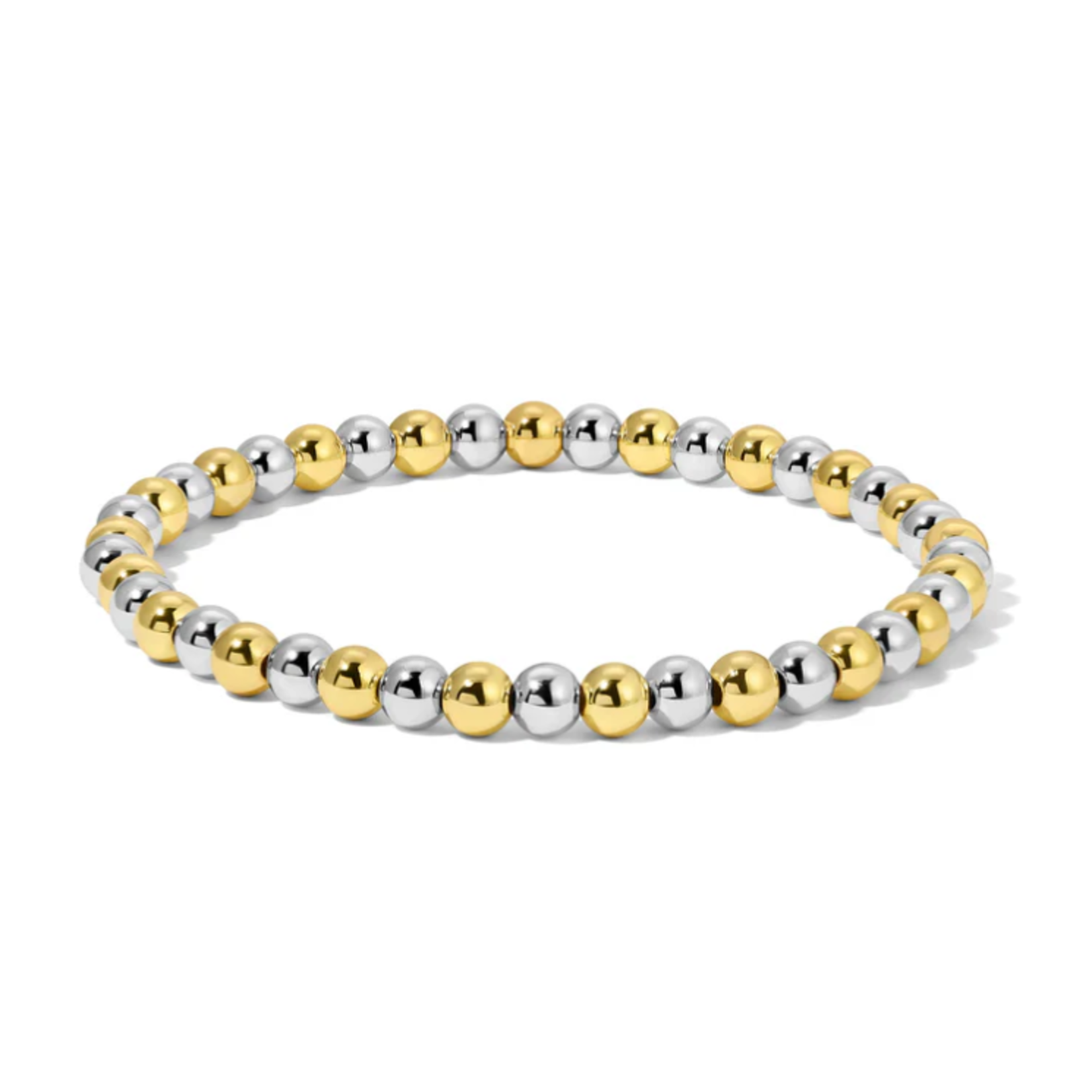 My Fun Colors My Fun Colors Fashion Fortunes 5mm Silver & Gold Round Bead Bracelet Medium