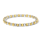 My Fun Colors My Fun Colors Fashion Fortunes 4mm Silver & Gold Cube Bracelet Medium