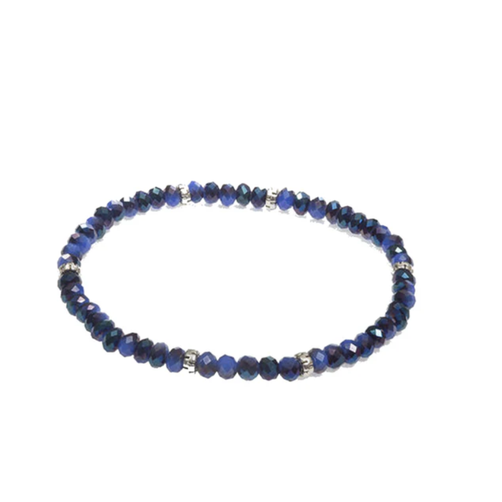 My Fun Colors My Fun Colors Mini Crystal Bracelet Midnight Blue Silver Accent