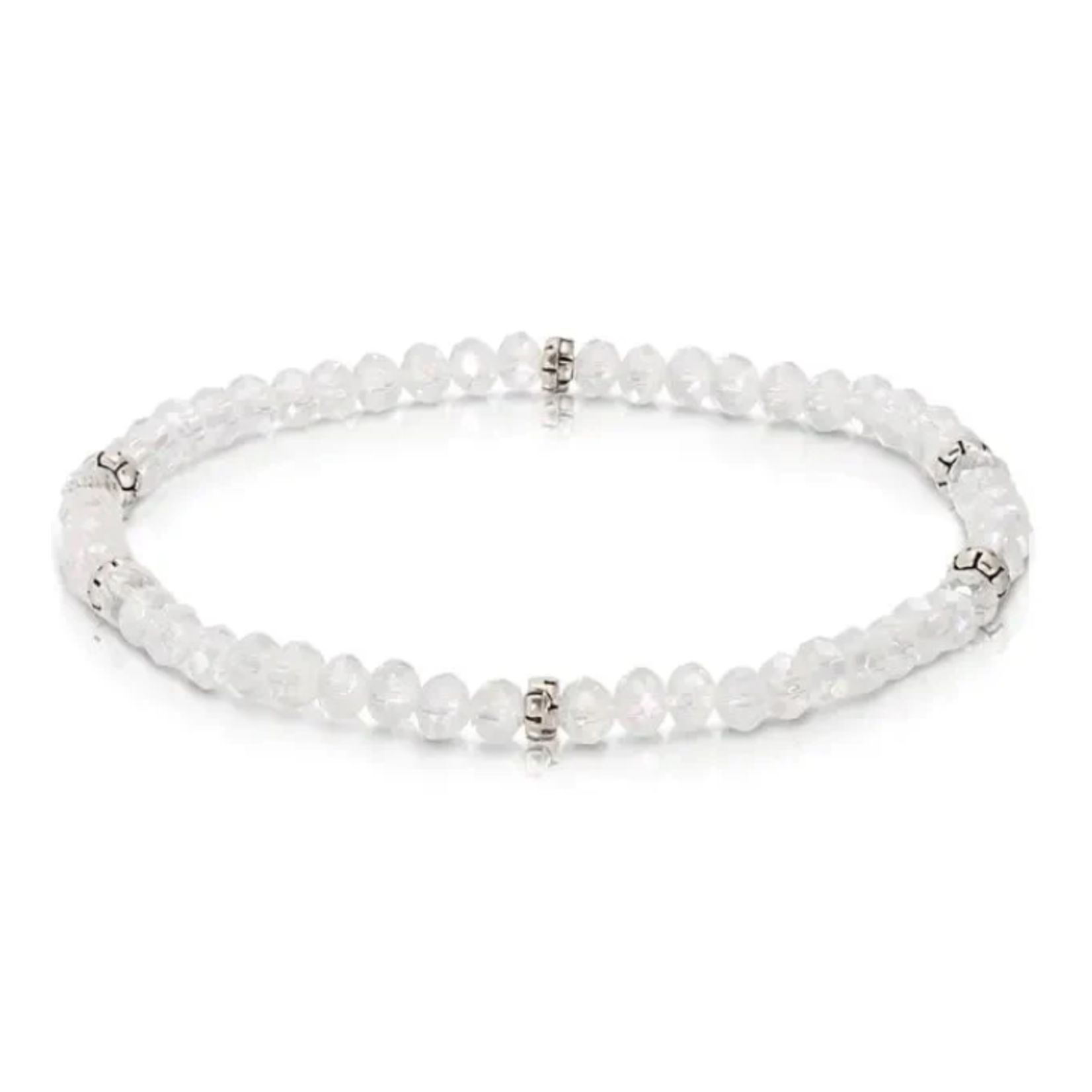 My Fun Colors My Fun Colors Mini Crystal Bracelet Ice White Silver Accent