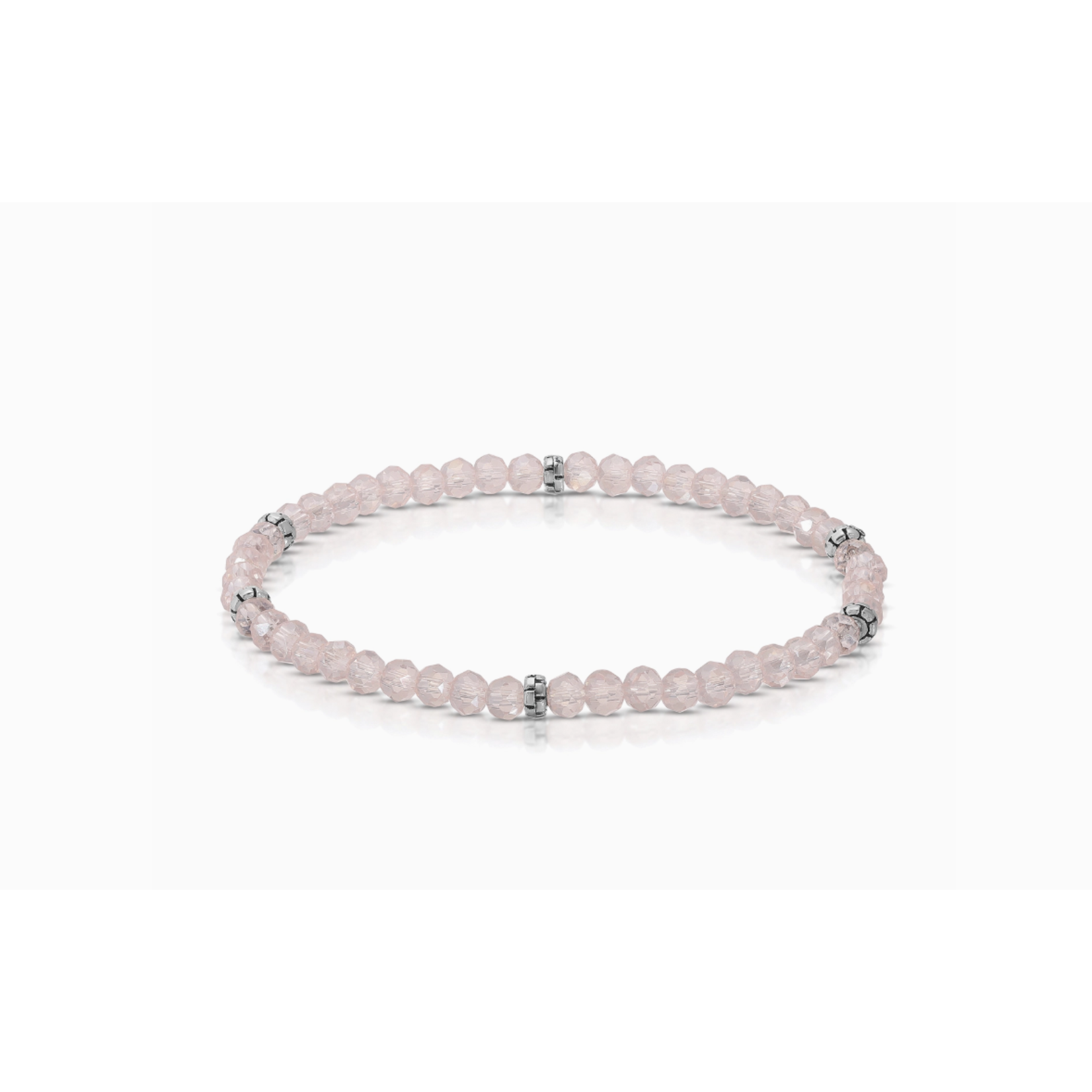 My Fun Colors My Fun Colors Mini Crystal Bracelet Light Pink Silver Accent