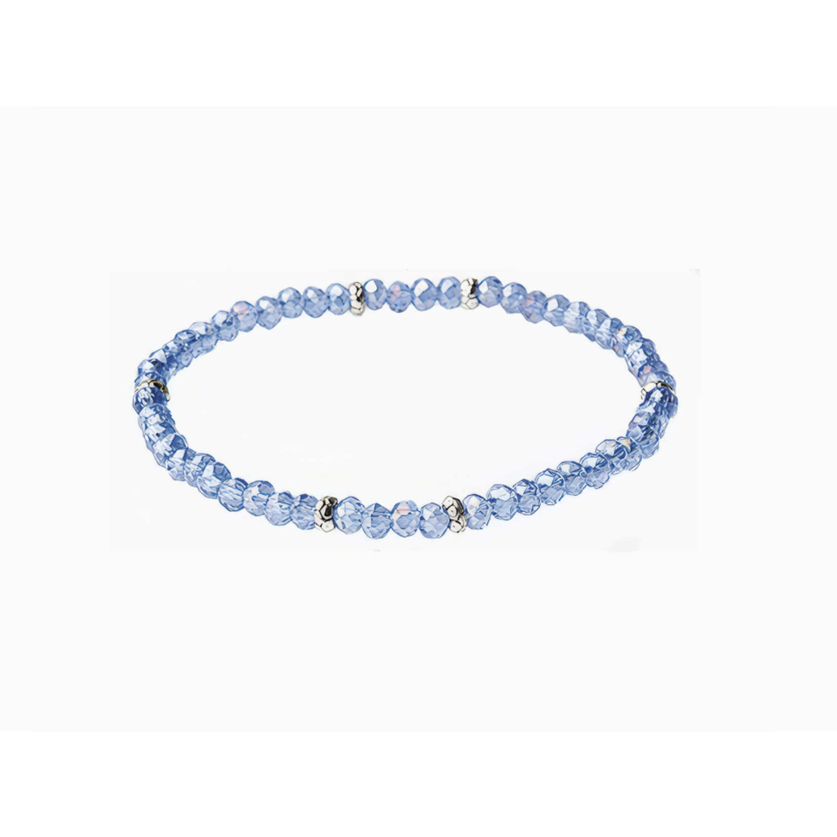 My Fun Colors My Fun Colors Mini Crystal Bracelet Light Blue Silver Accent