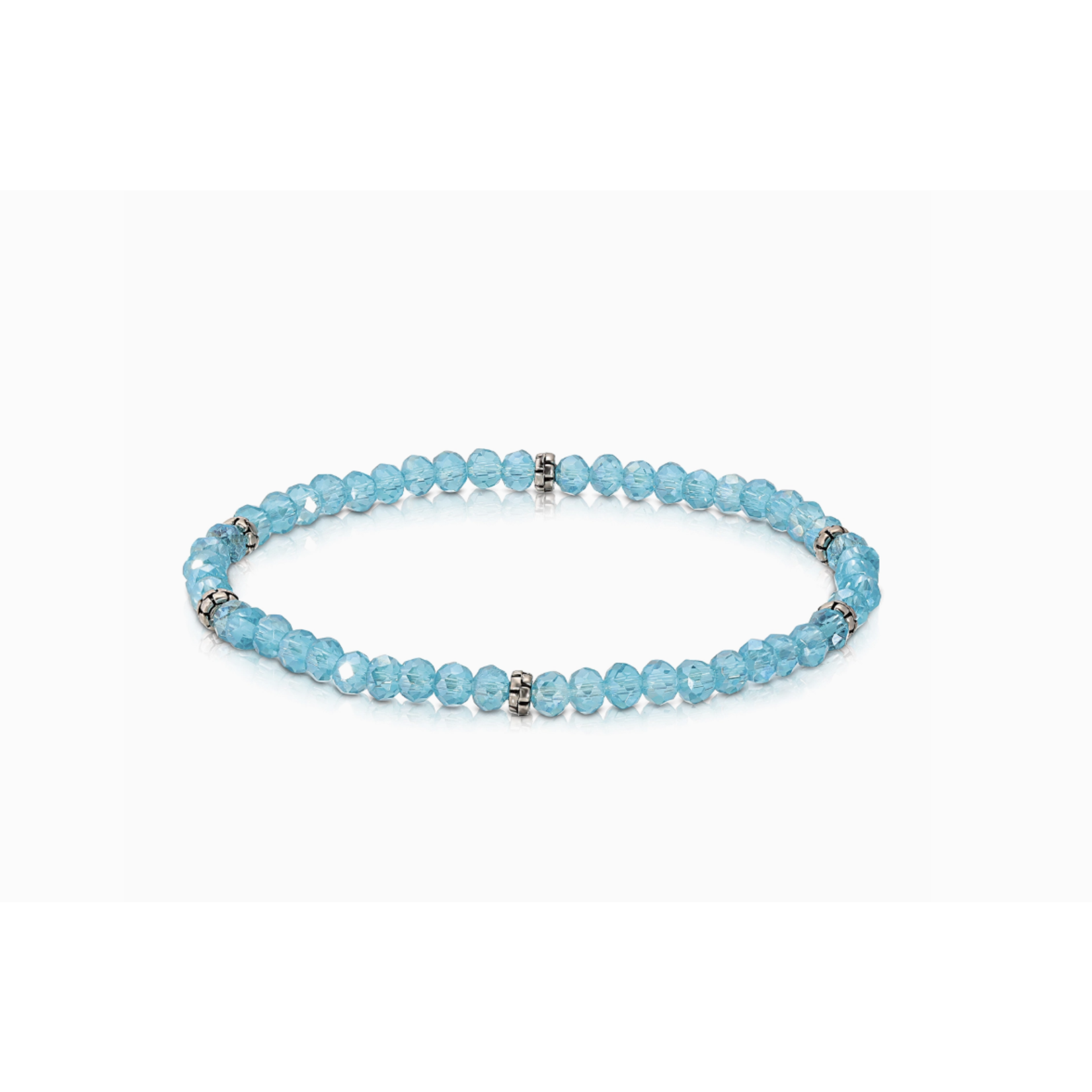 My Fun Colors My Fun Colors Mini Crystals Bracelet Aqua Silver Accent