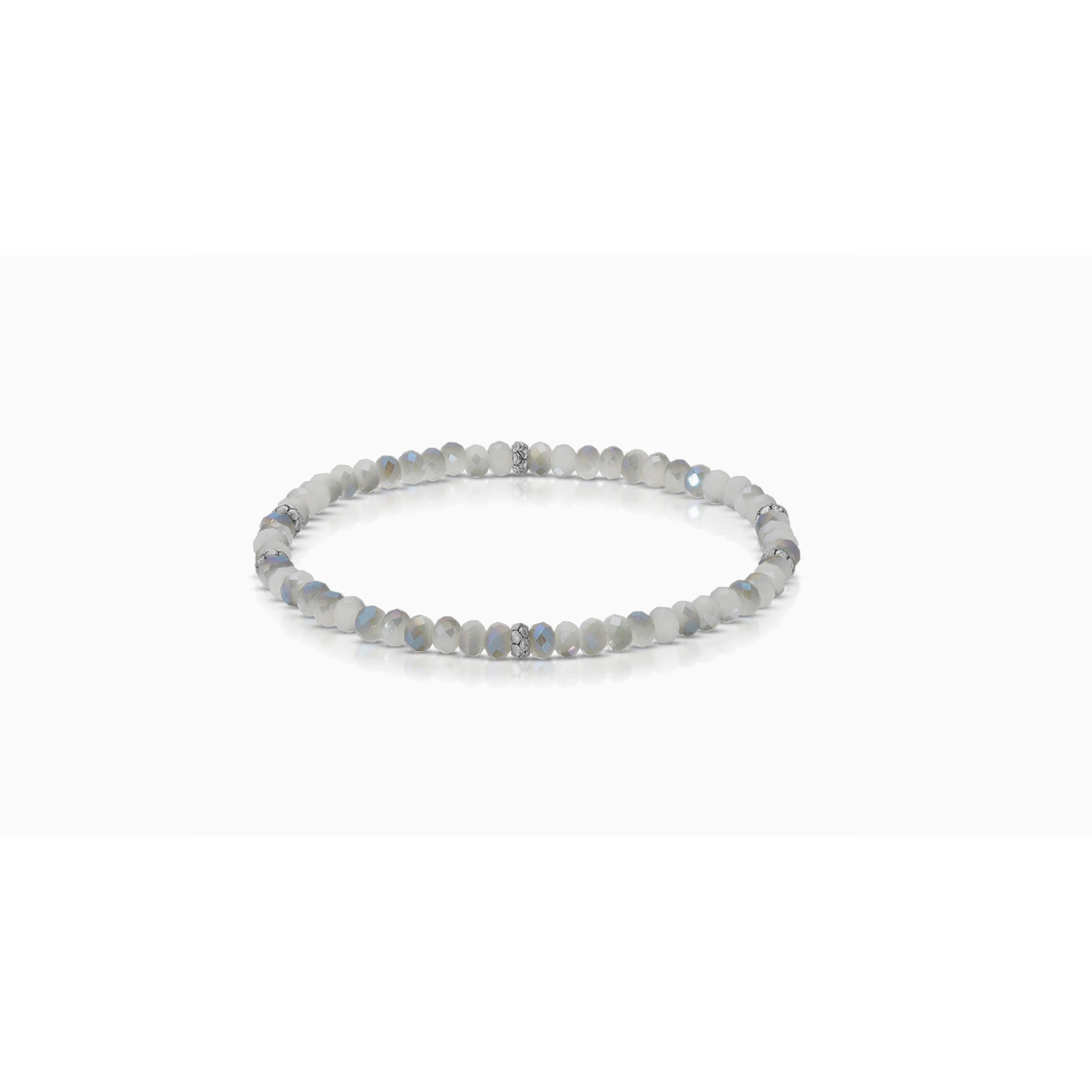 My Fun Colors My Fun Colors Mini Crystal Bracelet Twilight Gray Silver Accent