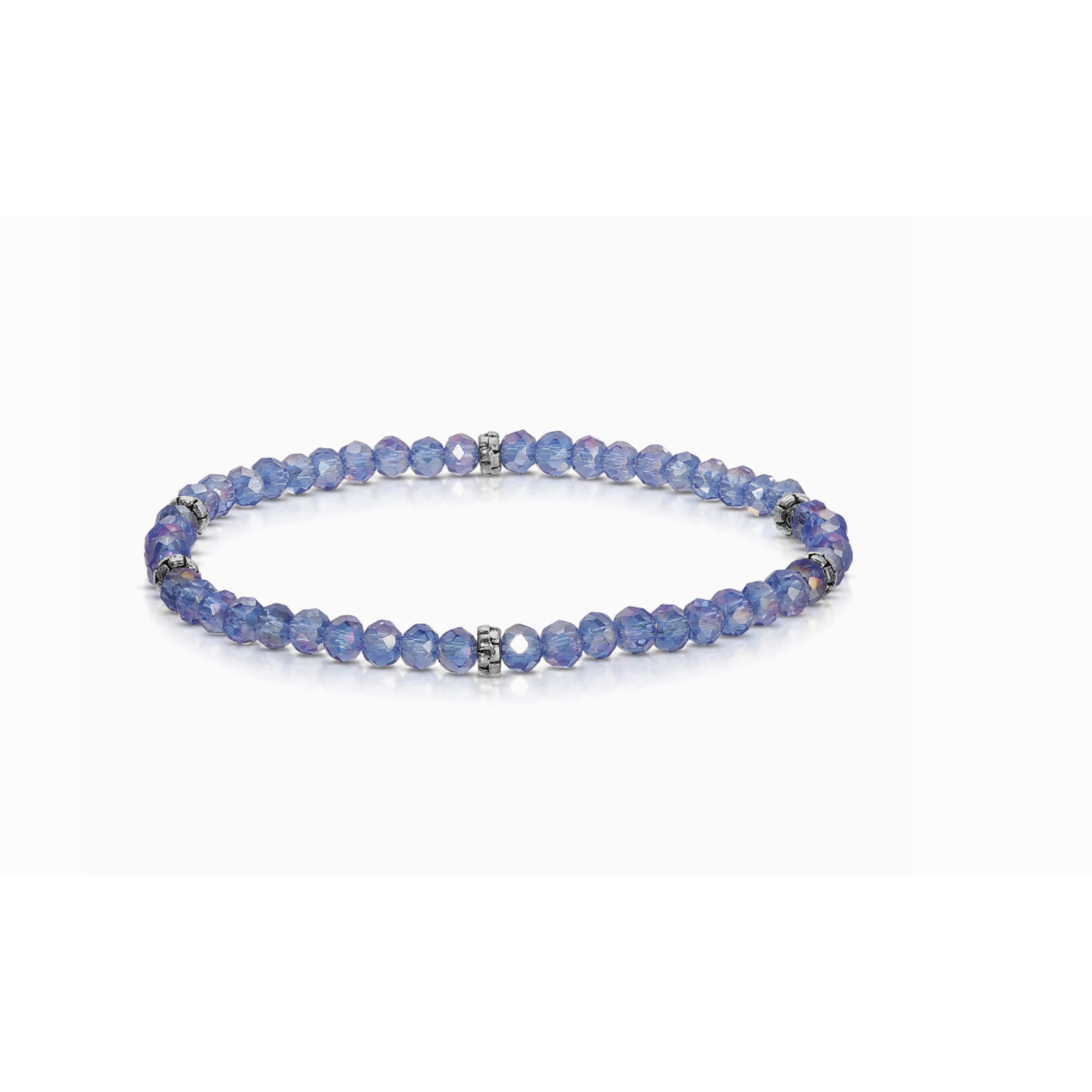 My Fun Colors My Fun Colors Mini Crystal Bracelet Medium Blue Silver Accent