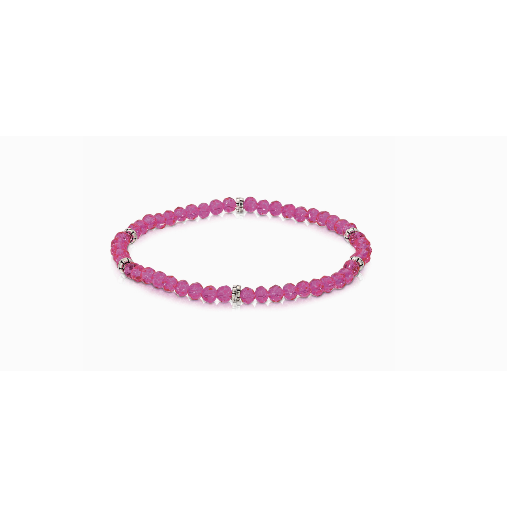 My Fun Colors My Fun Colors Mini Crystal Bracelet Pink Silver Accent