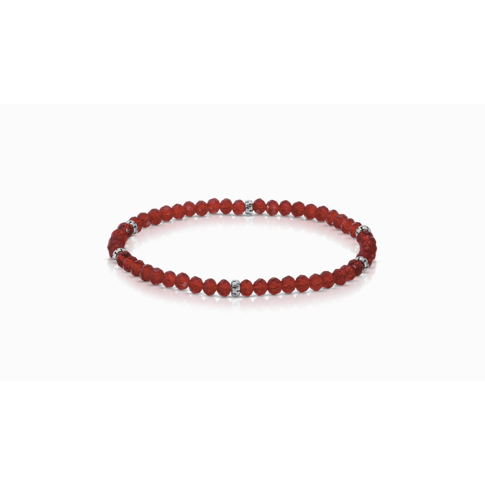 My Fun Colors My Fun Colors Mini Crystal Bracelet Ruby Silver Accent