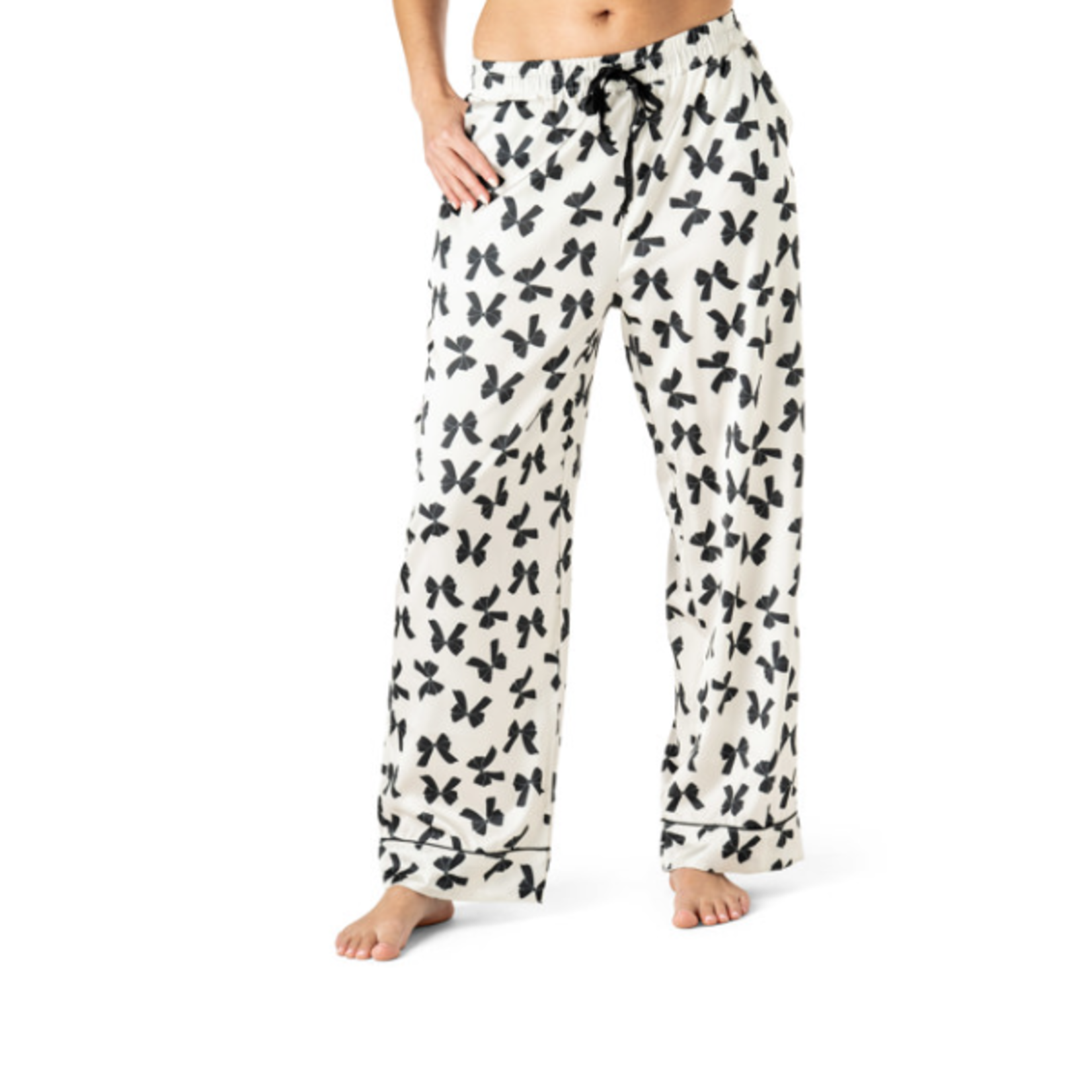 Hello Mello Hello Mellow So Lovely Satin Pajama Pants Bow So Lovely