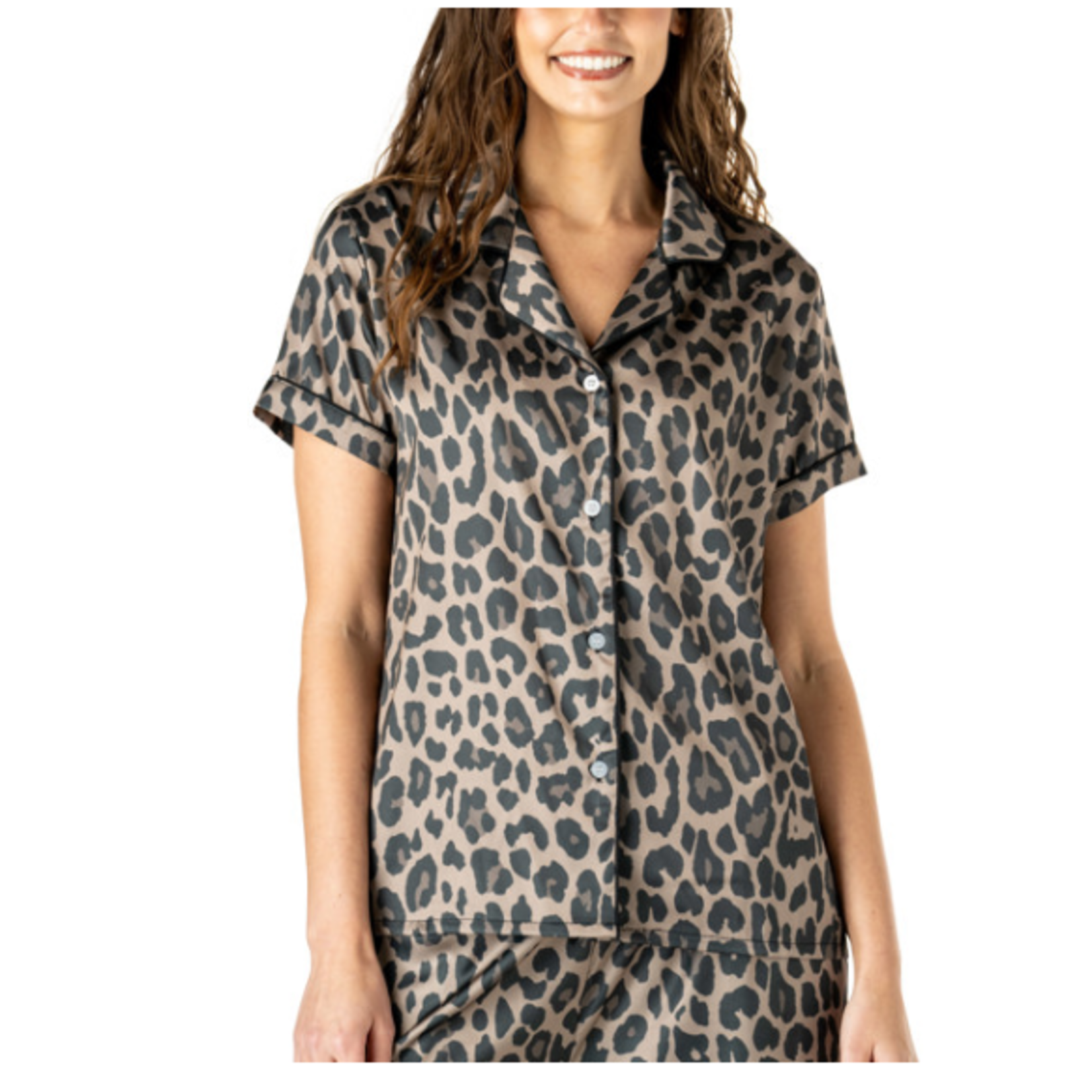 Hello Mello Hello Mello So Lovely Satin Pajama Top Cats Meow