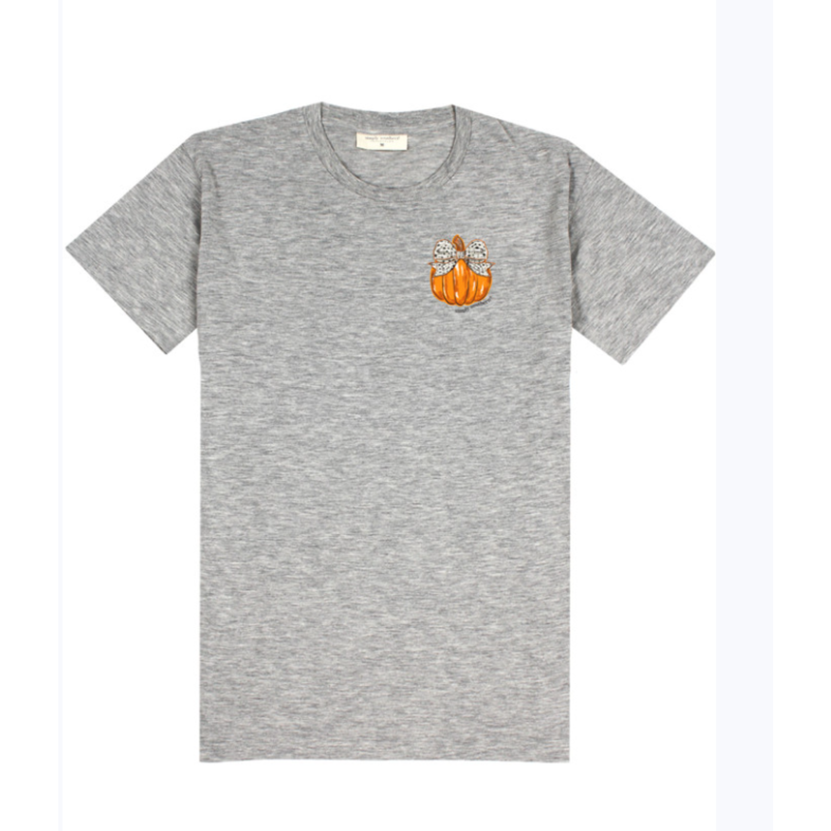 Simply Southern Simply Southern Short Sleeve Tee Bow Pumpkin Storm Heather