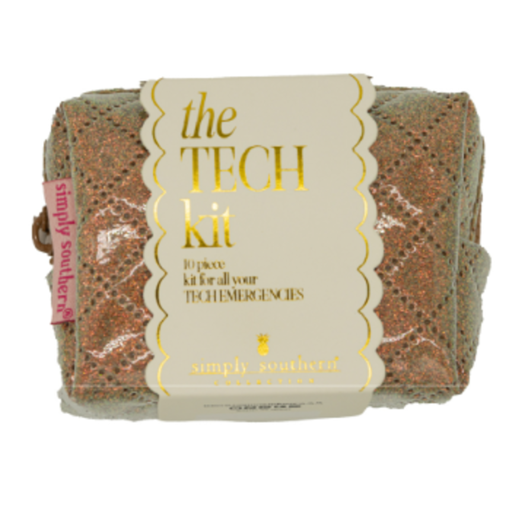 Simply Southern Simply Southern Mini Tech Bag Kit Brown Glitter