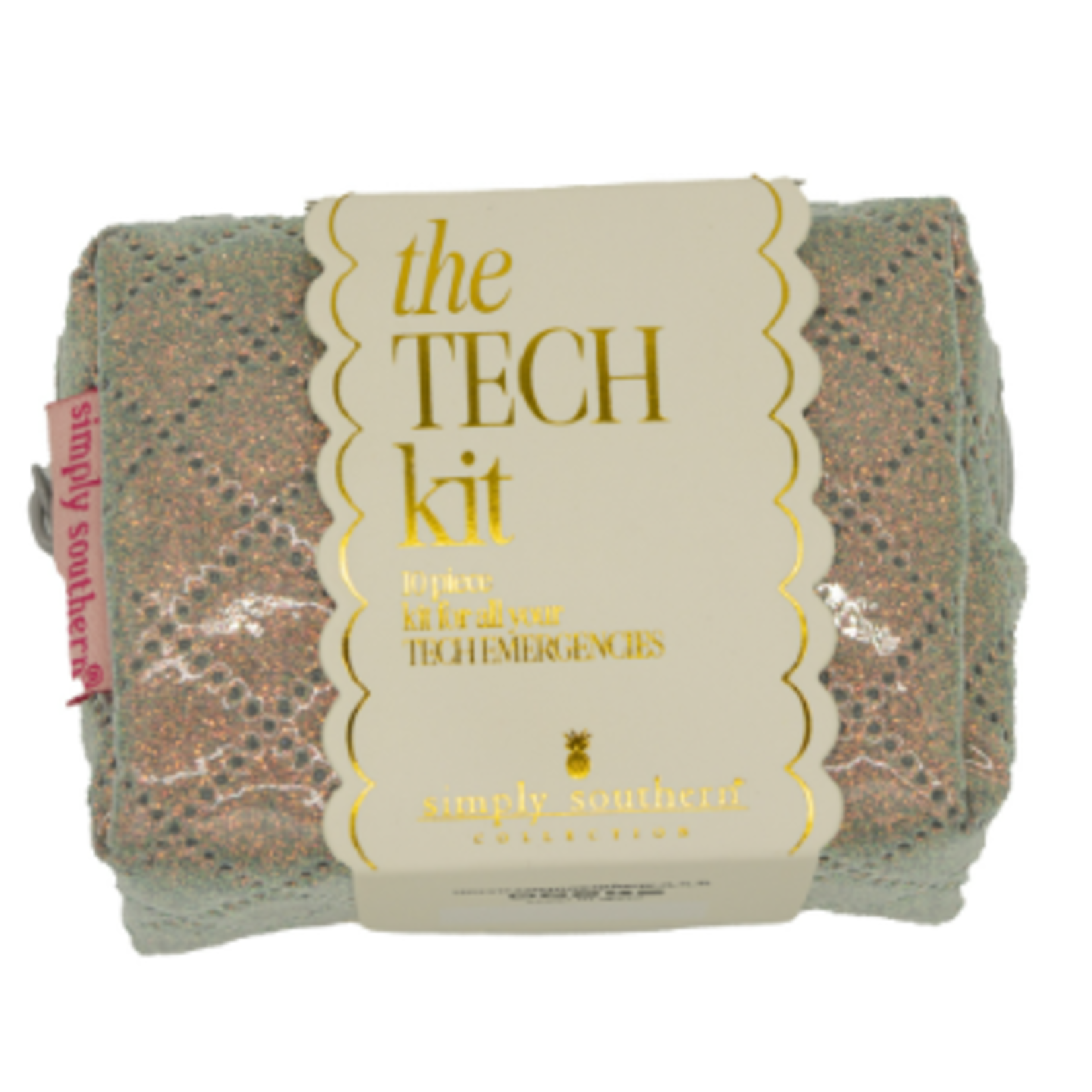 Simply Southern Simply Southern Mini Tech Bag Kit Silver Glitter
