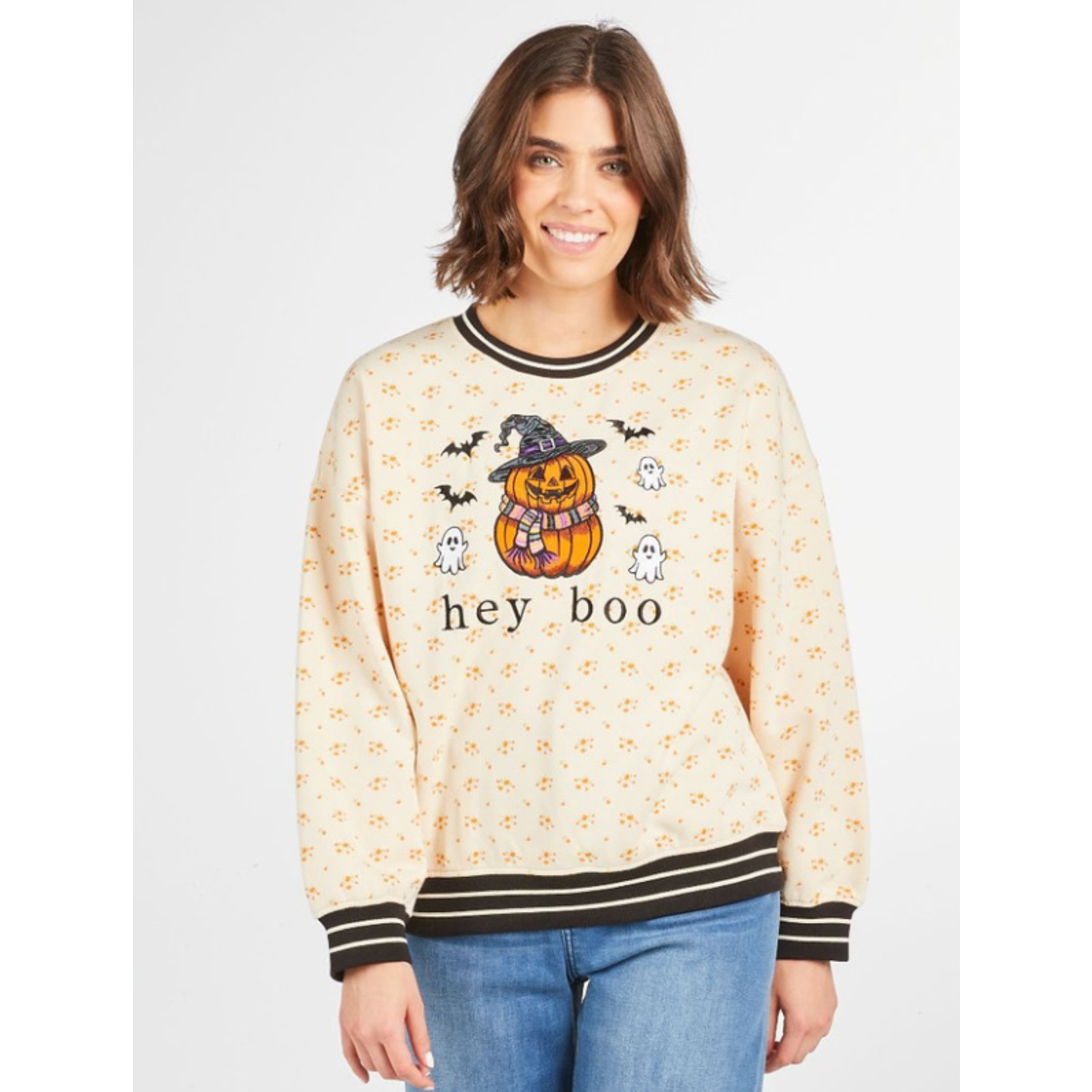 Simply Southern Simply Southern Varsity Holiday Crewneck Pumpkin