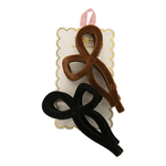 Simply Southern Simply Southern Velvet Bow Hair Clip Brown/ Black