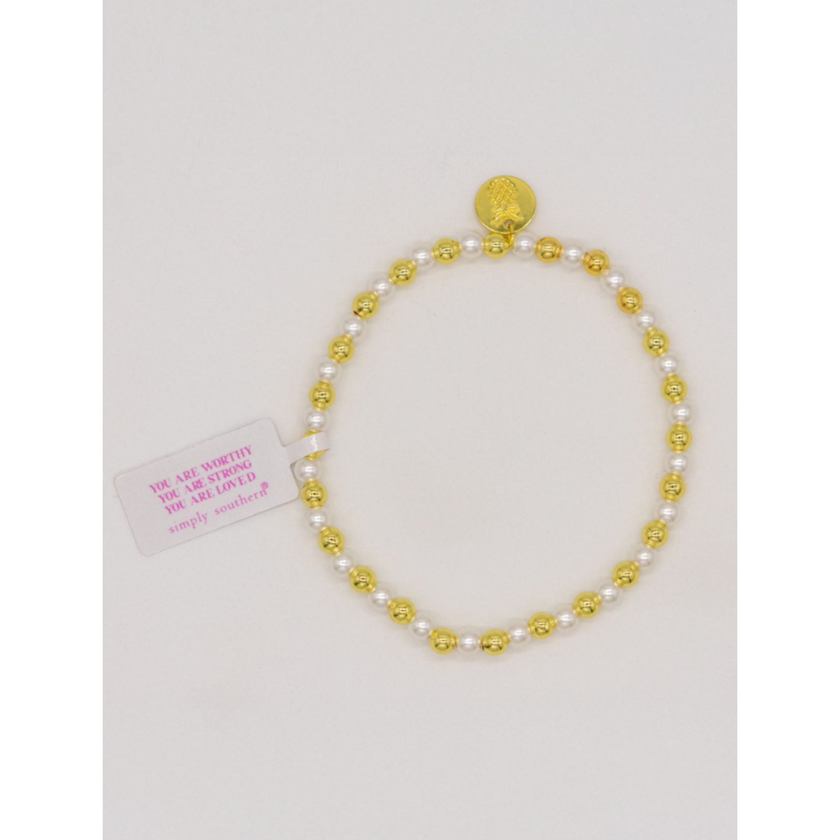 Simply Southern Simply Southern Gold Bracelet Pearl 10