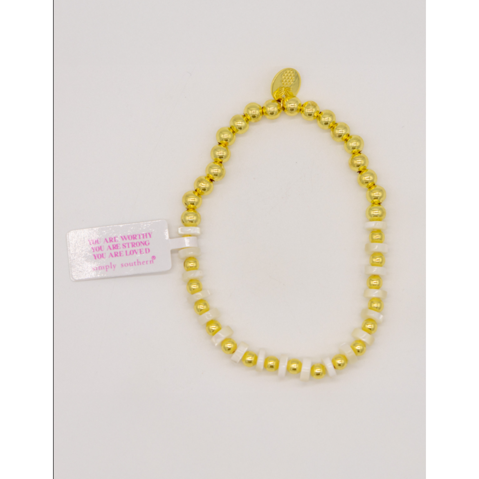 Simply Southern Simply Southern Gold Bracelet Pearl 16