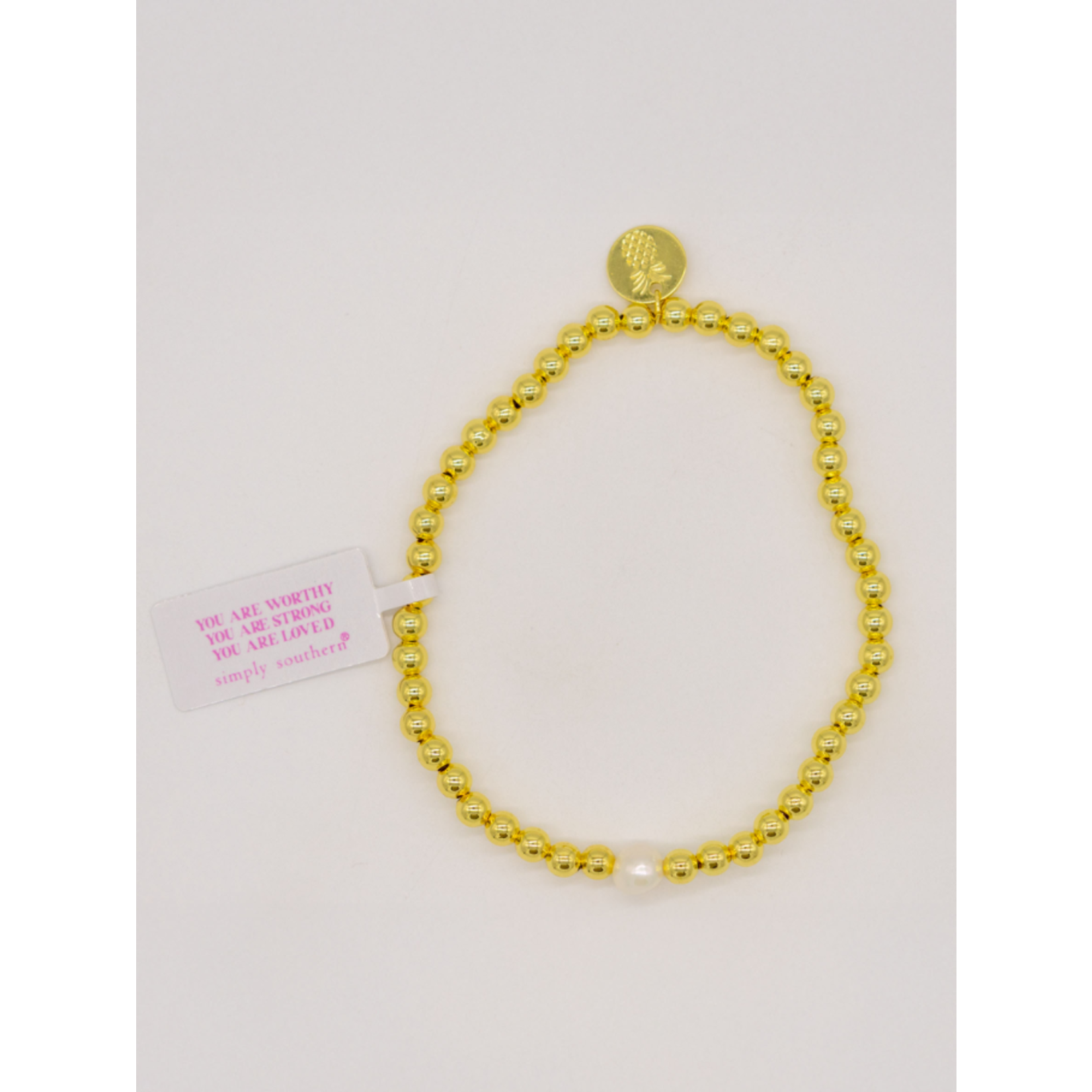 Simply Southern Simply Southern Gold Bracelet Pearl 4