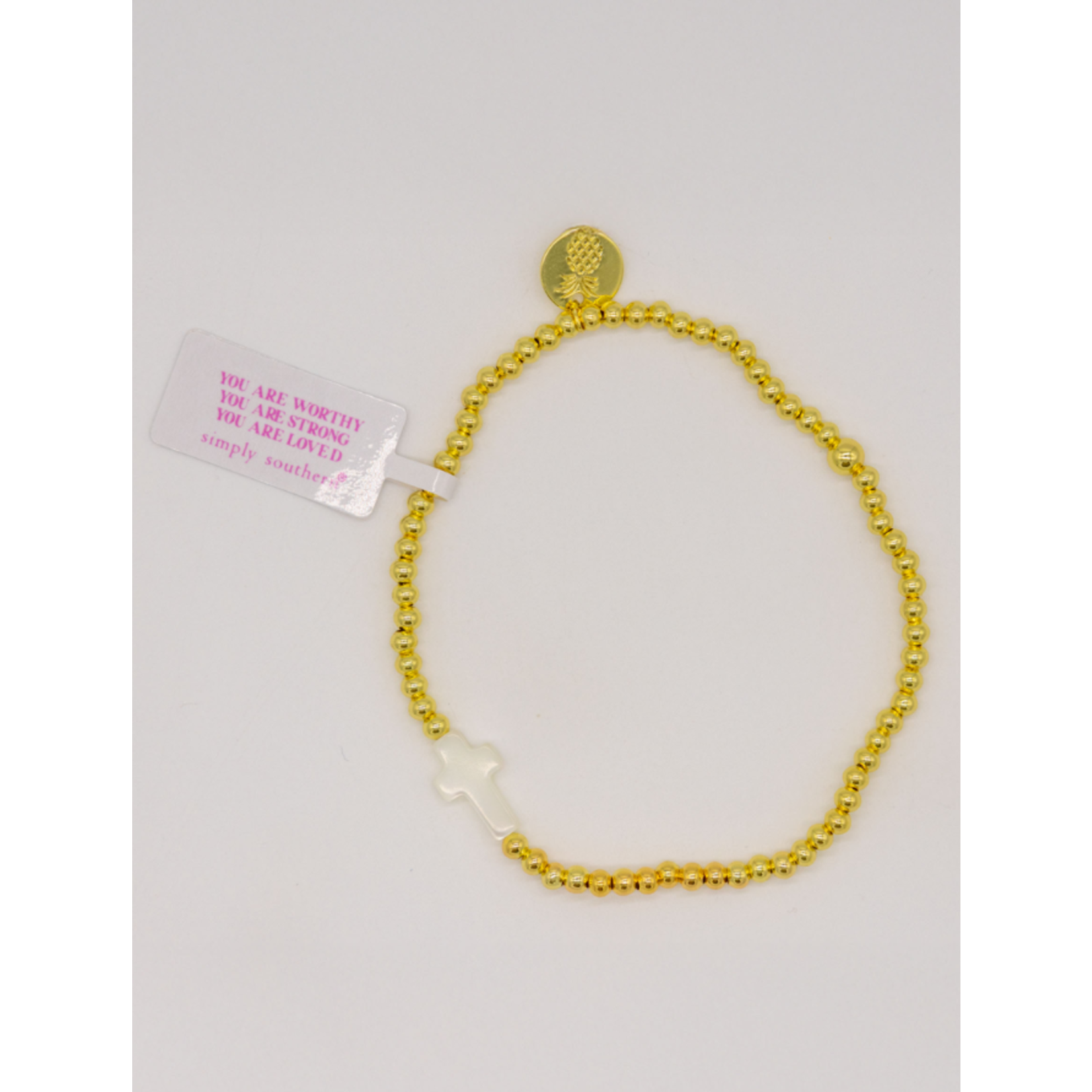 Simply Southern Simply Southern Gold Bracelet Pearl 12