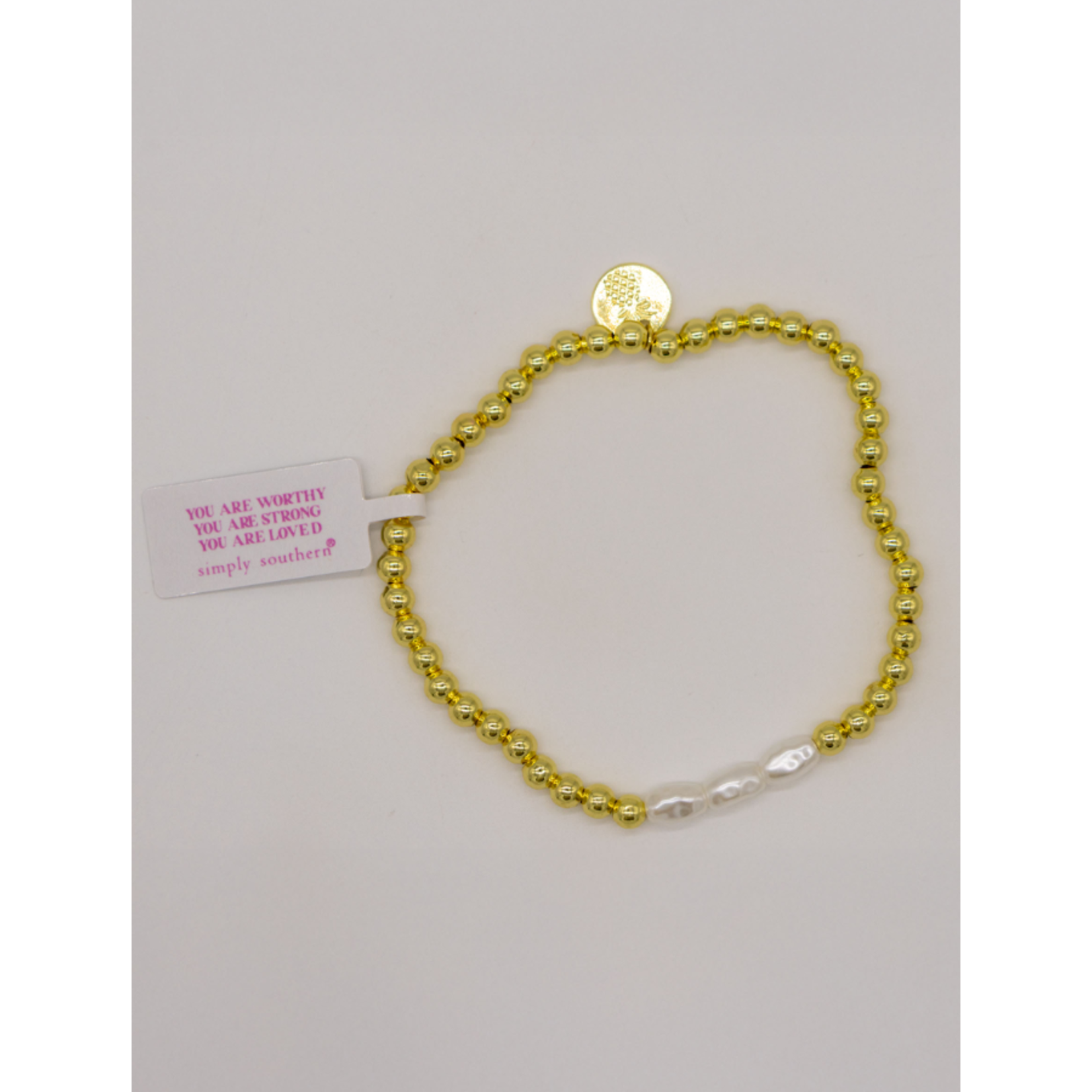 Simply Southern Simply Southern Gold Bracelet Pearl 9