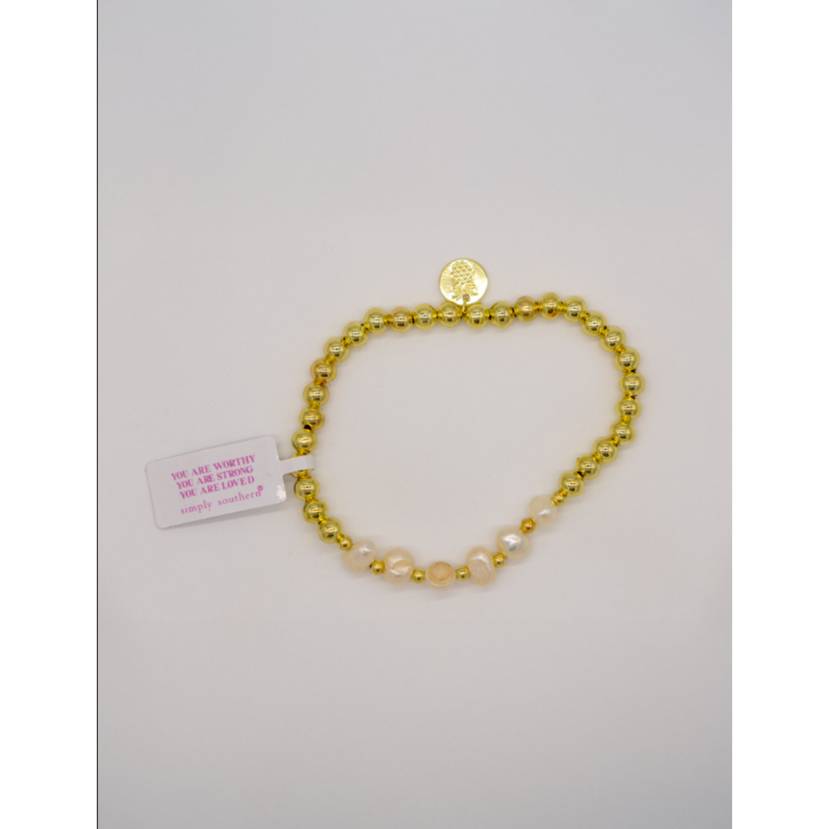 Simply Southern Simply Southern Gold Bracelet Pearl 3