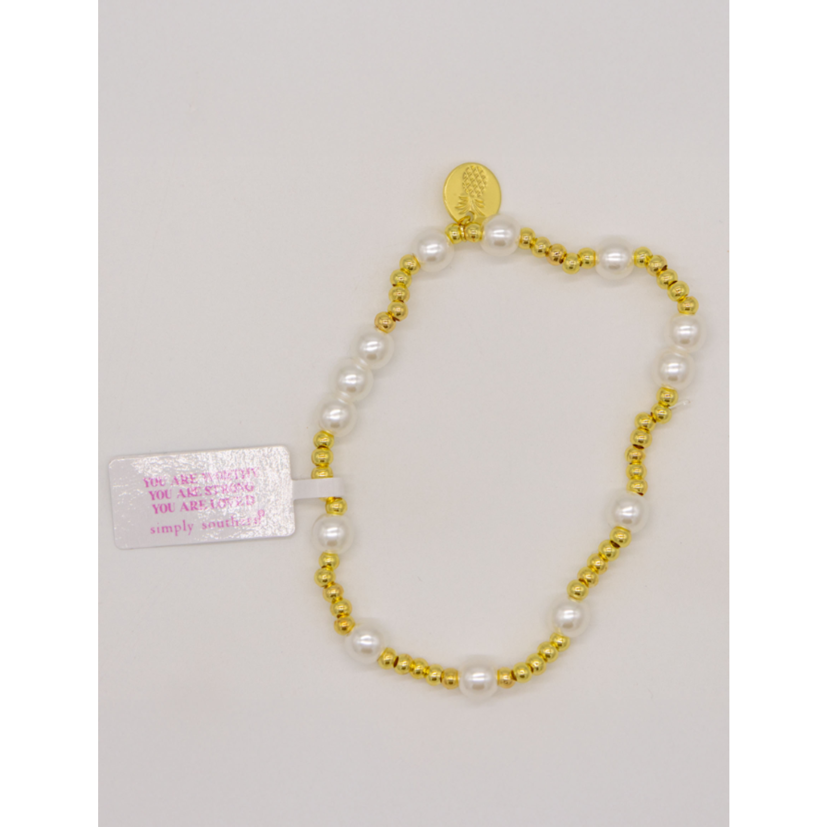 Simply Southern Simply Southern Gold Bracelet Pearl 14