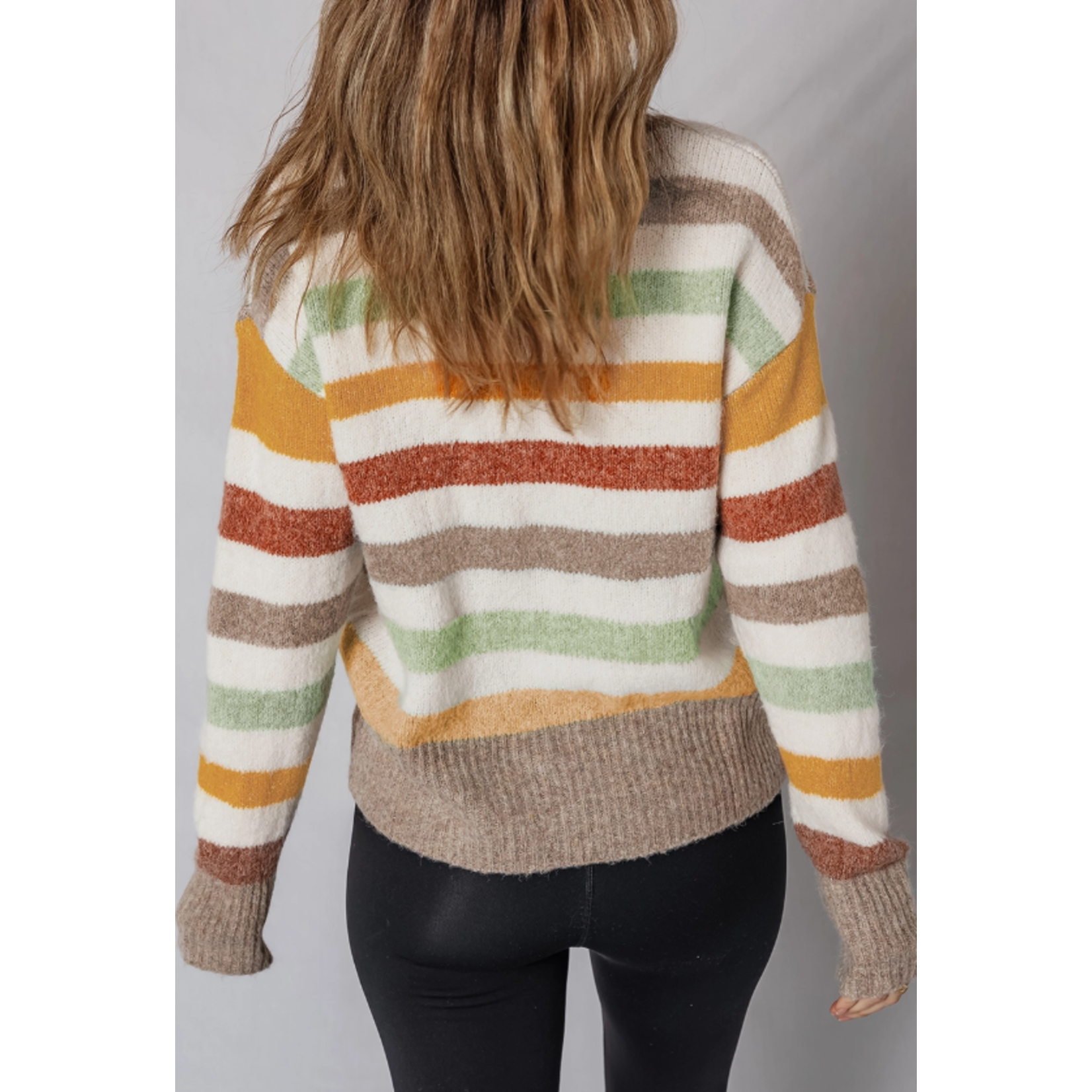 Little Daisy Closet Little Daisy Closet Stripe Crewneck Drop Shoulder Sweater Multi