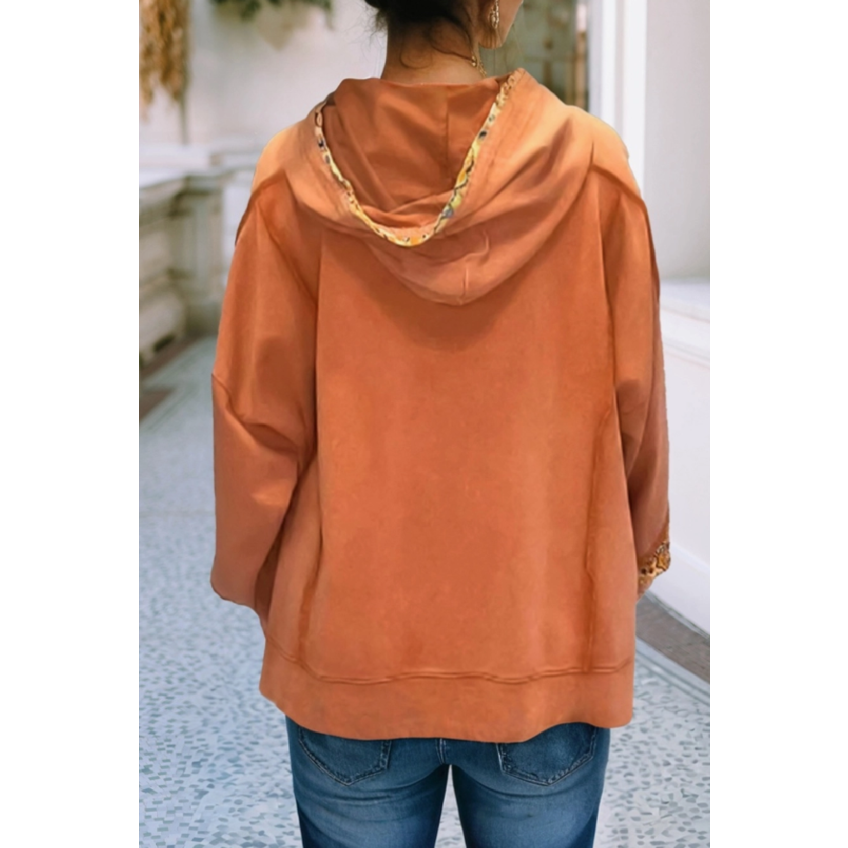 Little Daisy Closet Little Daisy Closet Mix Floral Patchwork Hoodie Flamingo