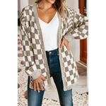 Little Daisy Closet Little Daisy Closet Checkered Open Front Cardigan Brown