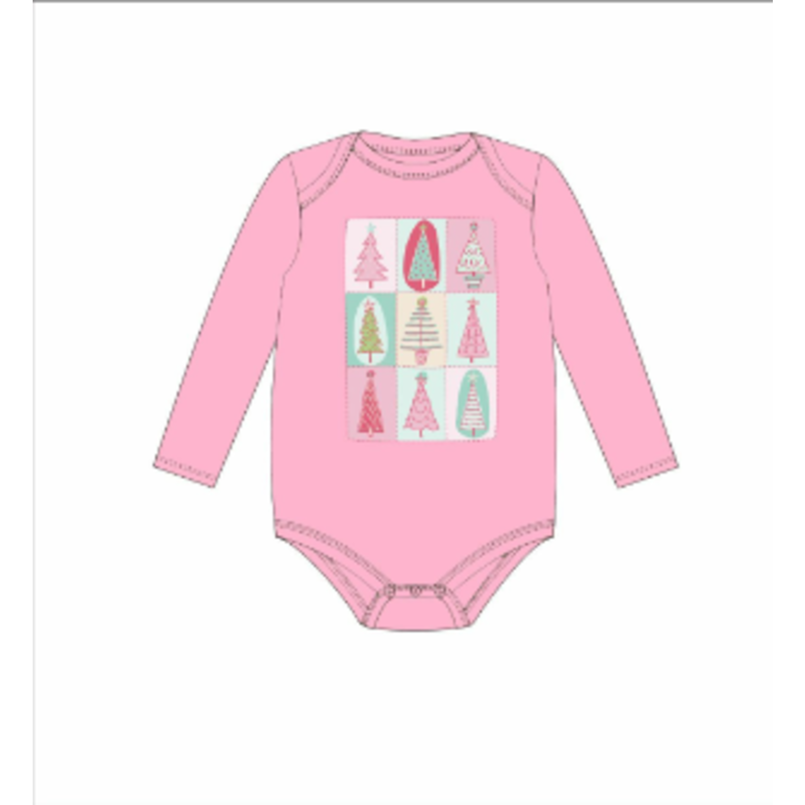 Jane Marie Jane Marie Kids Pastel Christmas Tree Long Sleeve Onsie