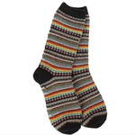 World's Softest World's Softest Socks Weekend Boho Crew Black Stripe