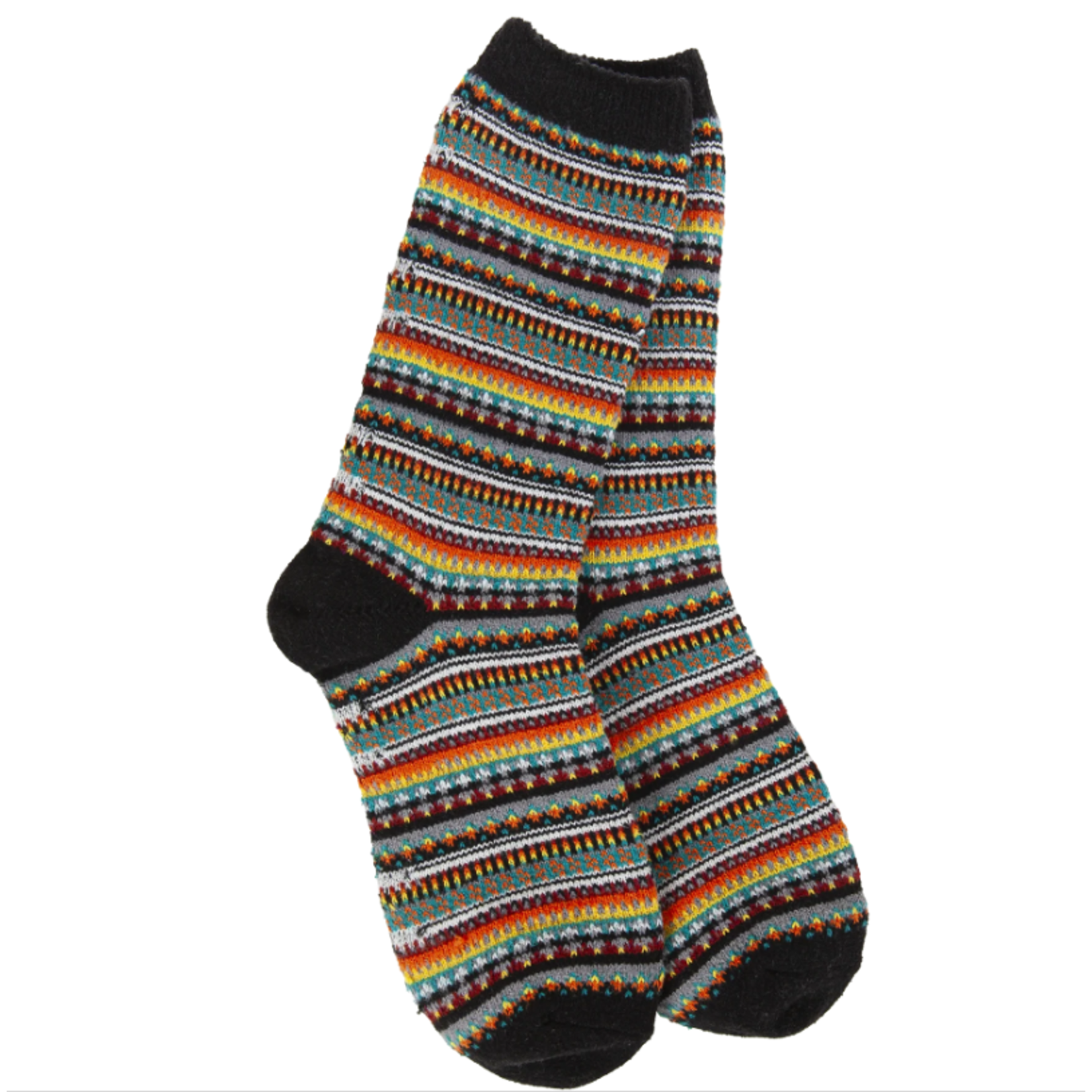 World's Softest World's Softest Socks Weekend Boho Crew Black Stripe