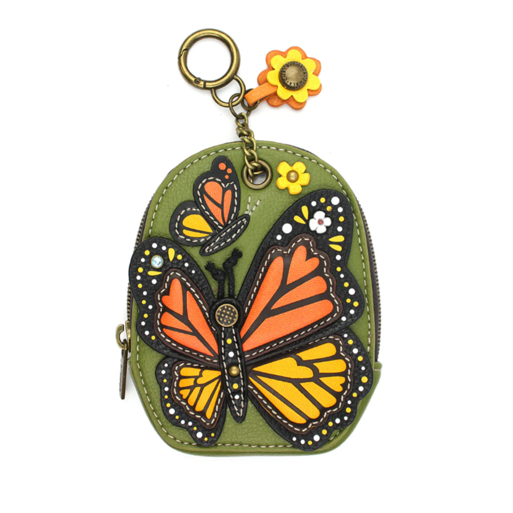 Chala Chala 638 Mini Coin Purse Keychain Monarch Butterfly