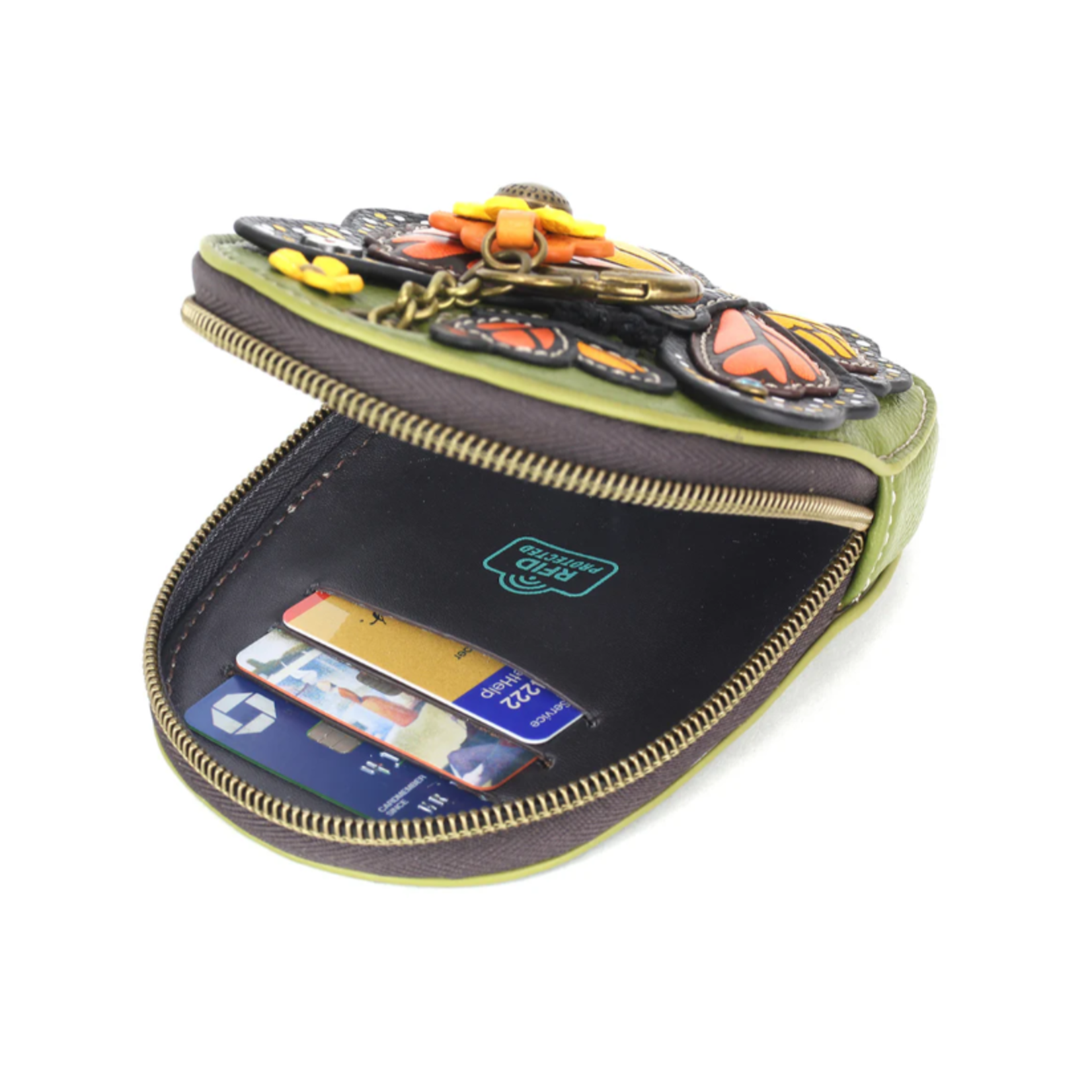 Chala Chala 638 Mini Coin Purse Keychain Monarch Butterfly