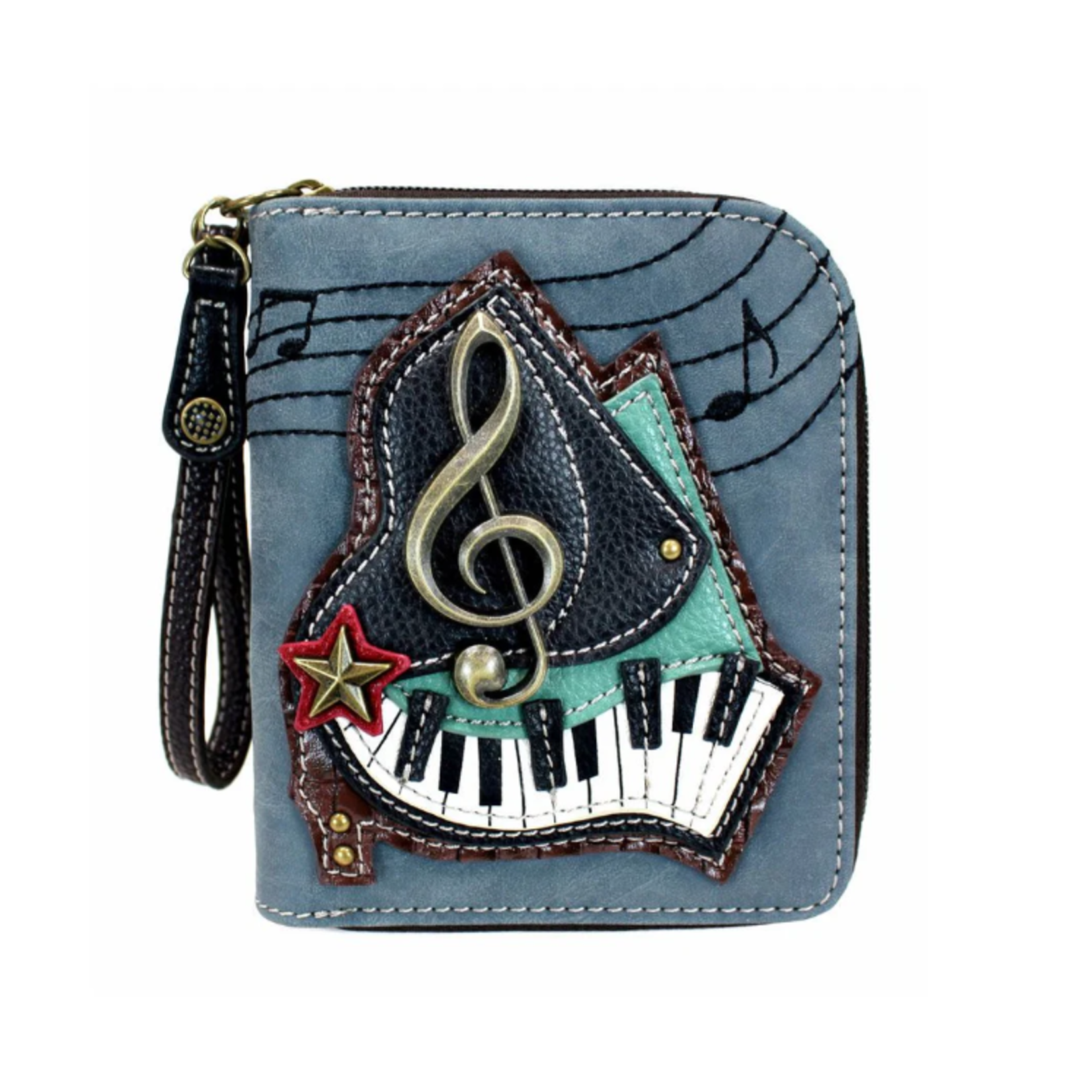 Chala Chala 839 Zip Around Wallet Piano Indigo