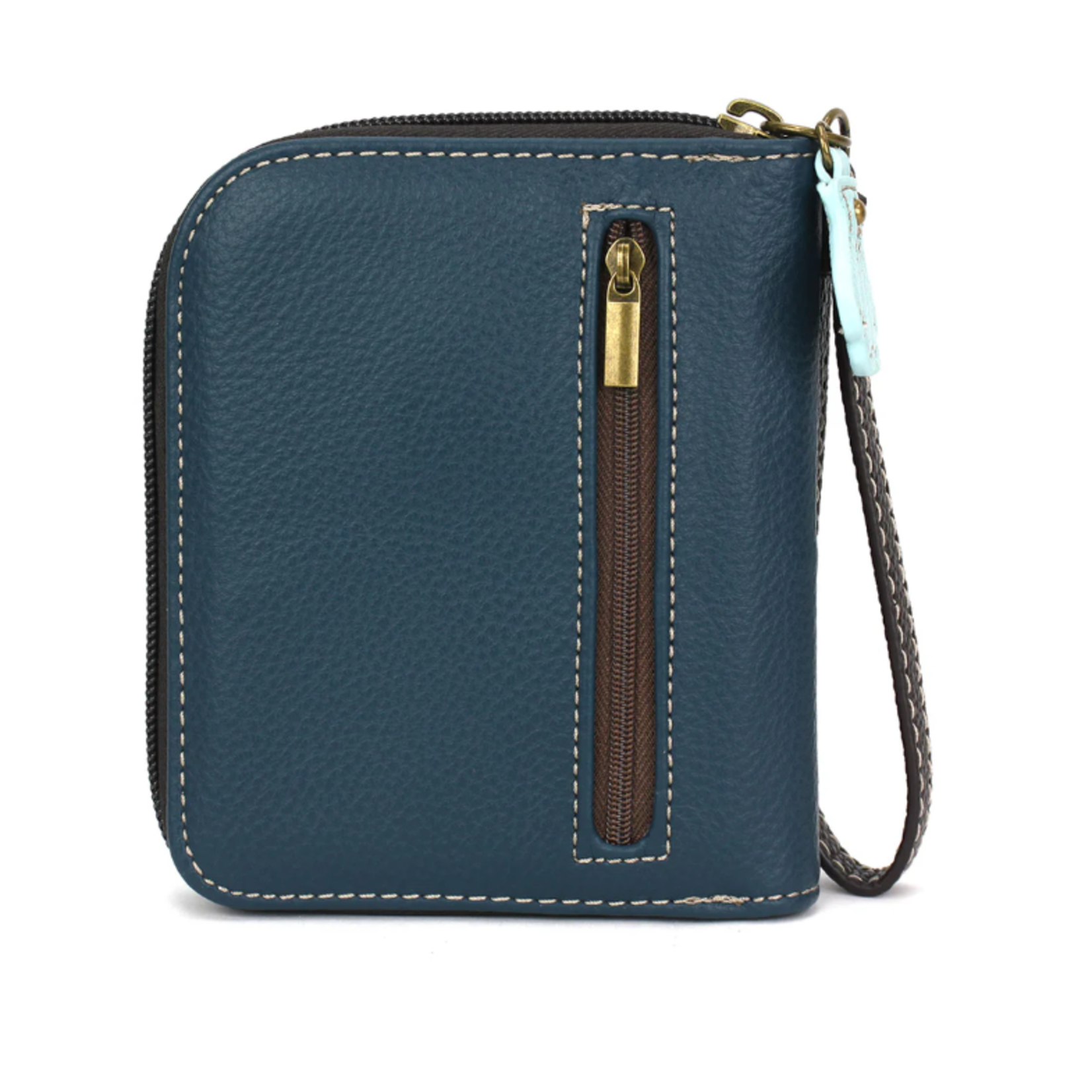 Chala Chala Zip Around Wallet Turtle Teal Stripe 839