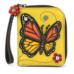 Chala Chala 839 Zip Around Wallet Monarch Butterfly Mustard