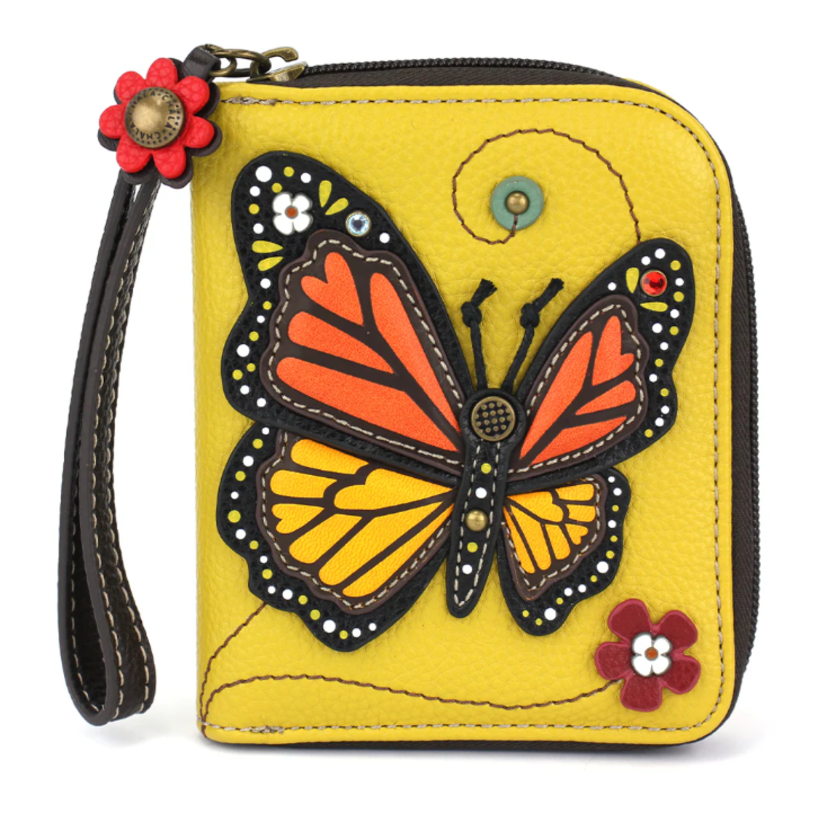 Chala Chala Zip Around Wallet Monarch Butterfly Mustard 839