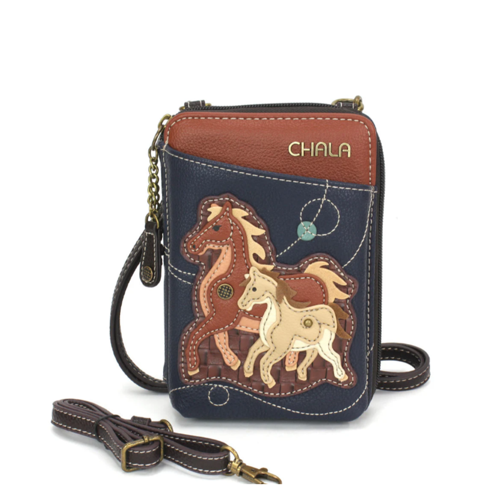 Chala Chala Wallet Crossbody Horse Family Navy 850