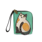 Chala Chala Zip Around Wallet Lazy Cat Teal 839