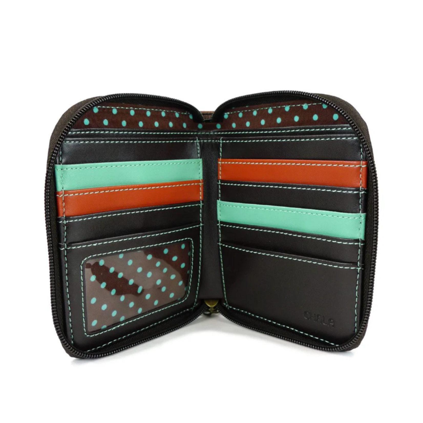 Chala Chala Zip Around Wallet Lazy Cat Teal 839
