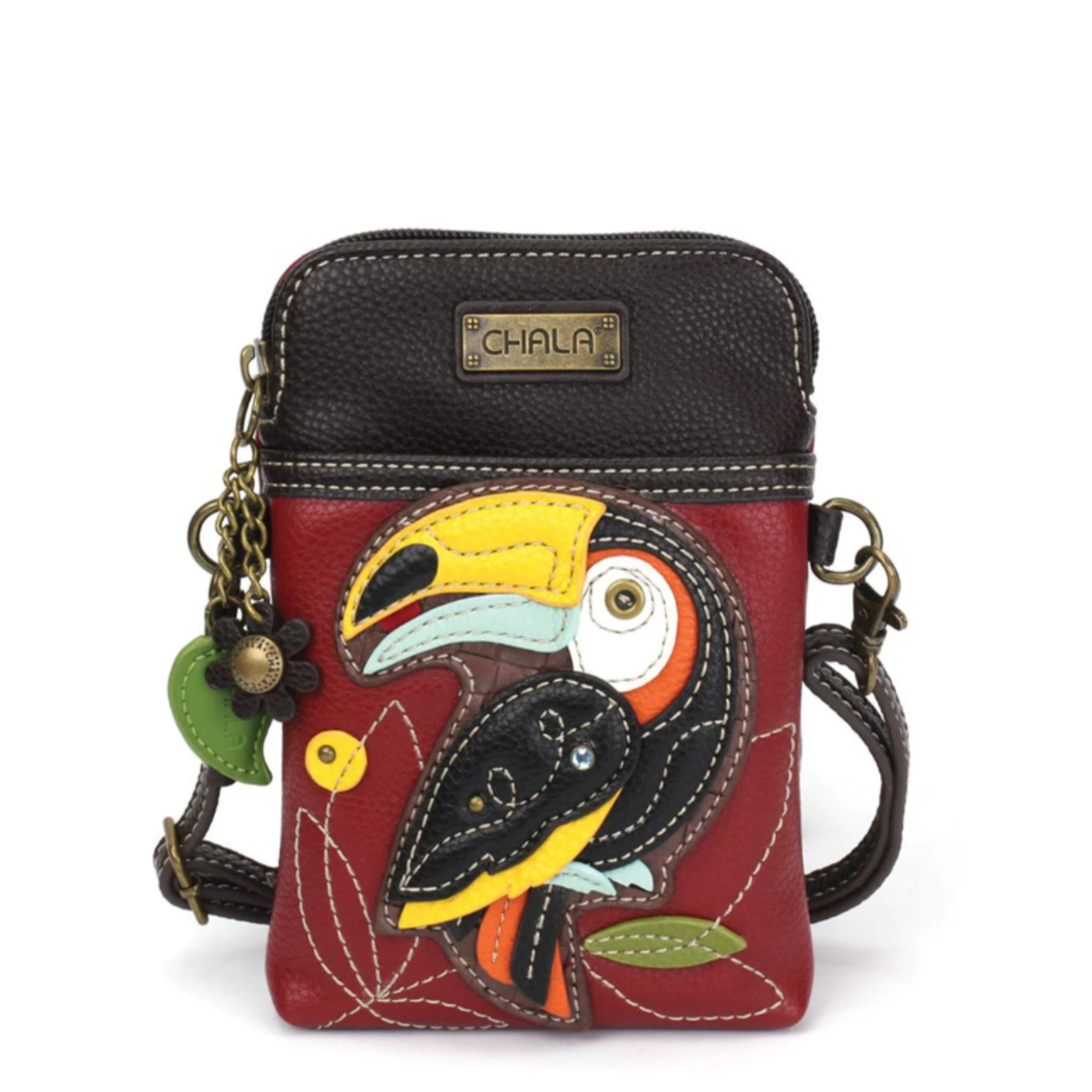 Chala Chala Cellphone Crossbody Toucan Burgundy 827
