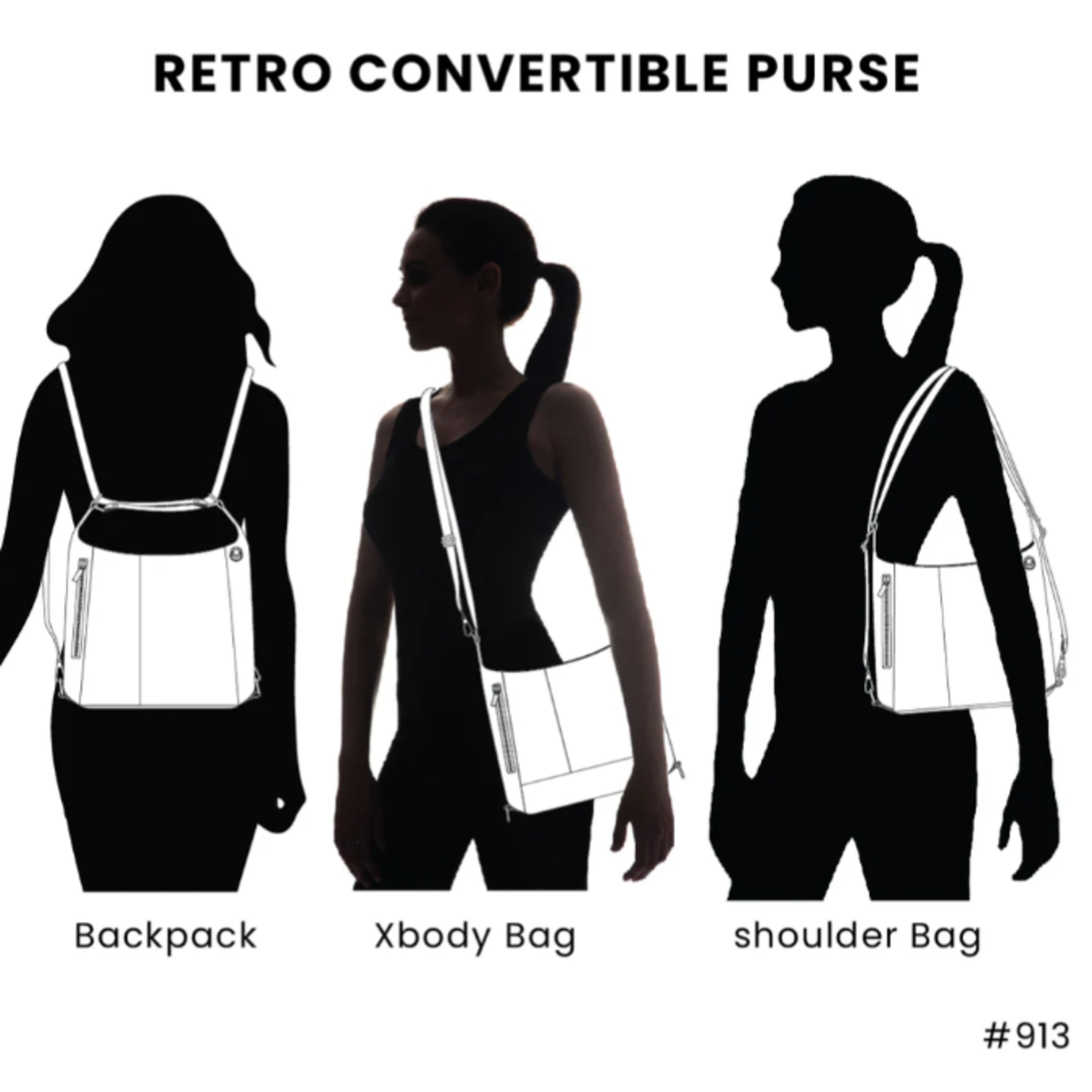 Chala Chala Retro Convertible Purse Gray 913