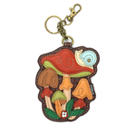 Chala Chala 806 Key Fob/Coin Purse Brown Mushrooms