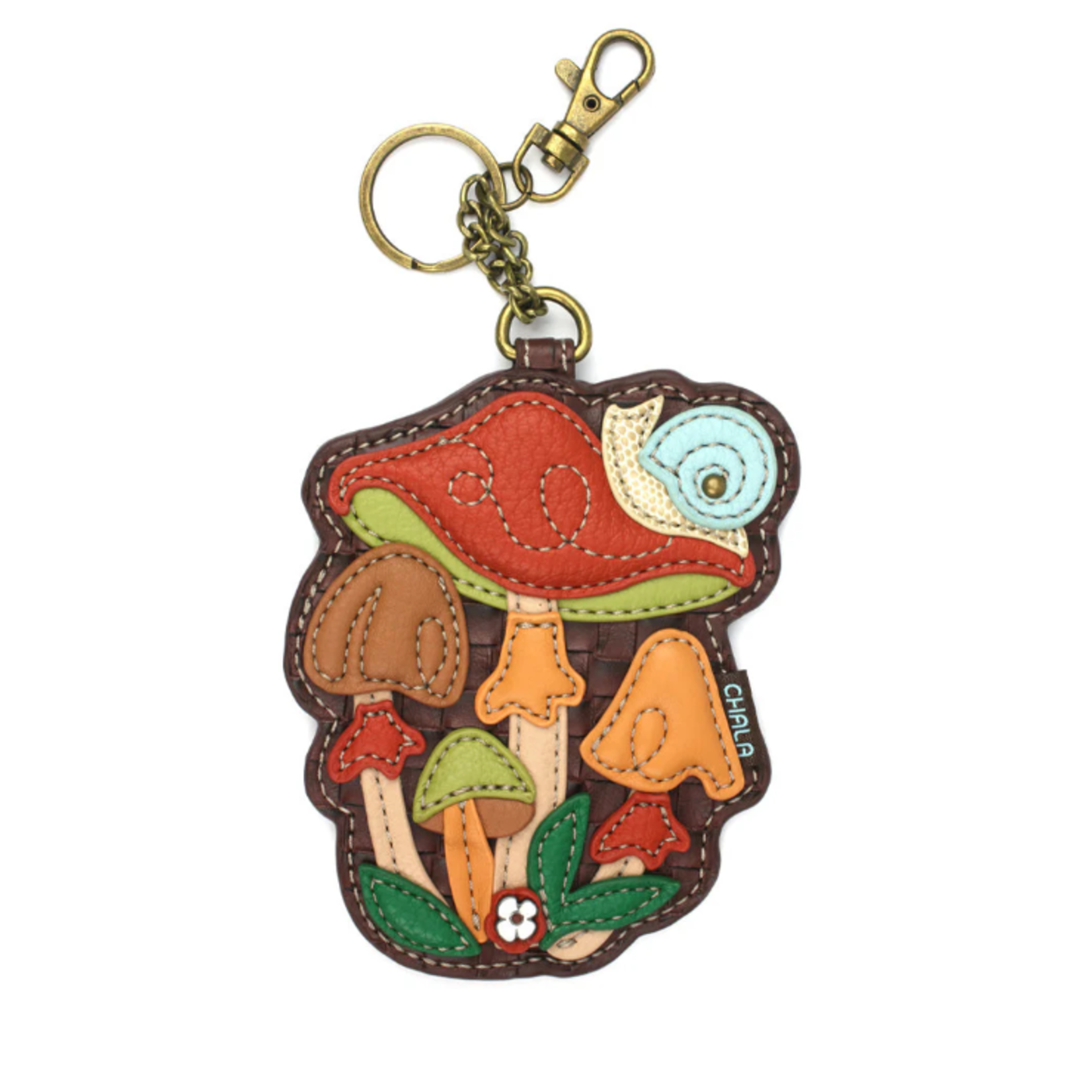Chala Chala 806 Key Fob/Coin Purse Brown Mushrooms